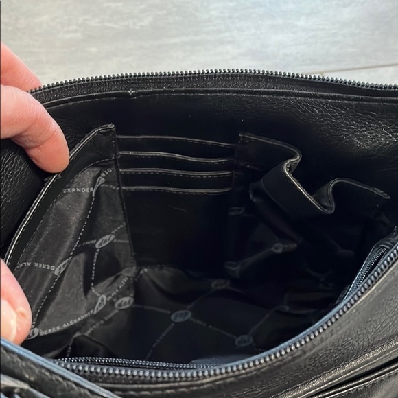 DEREK ALEXANDER Black Vintage Leather Shoulder Bag Mint Condition - Picture 12 of 16